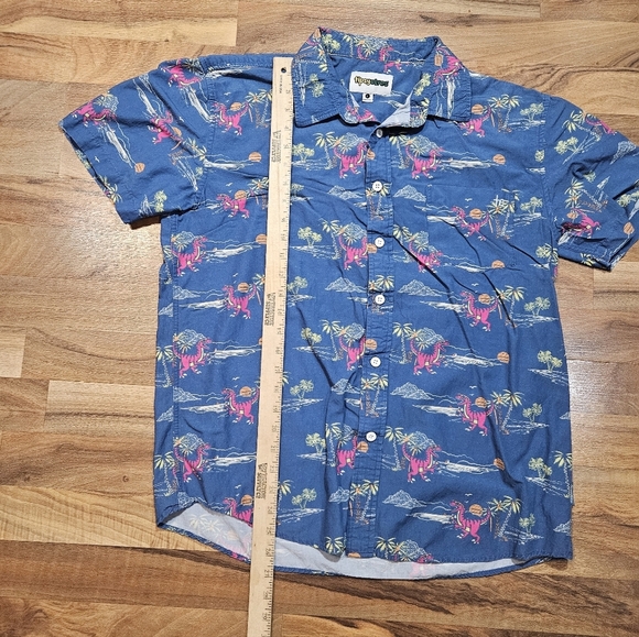 Tipsy Elves Men’s Shirt Size L | Dinosaur Hawaiian Party Shirt | Funny Button-Up - Picture 6 of 9